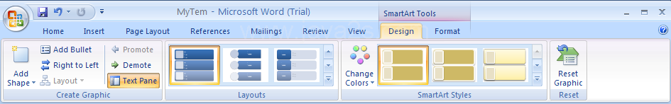 Then click the Design tab under SmartArt Tools