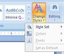 Click the Change Styles button.