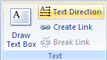 Then click the Text Direction button on the Format tab under Text Box Tools.