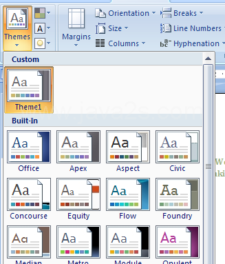 Click the Themes button to see additional themes.