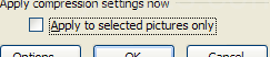 Then clear the check box to compress all pictures in your document.