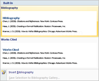 Click the bibliography format style.