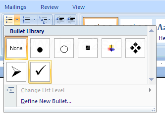 Then select a bullet style.