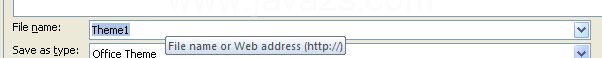Type a name for the theme file.