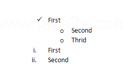 Then type the item, and then press Enter to insert the next bullet or number.