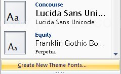 Then click Create New Theme Fonts.