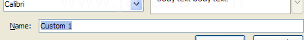 Type a name for the custom theme fonts.