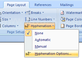 Then click Hyphenation Options.