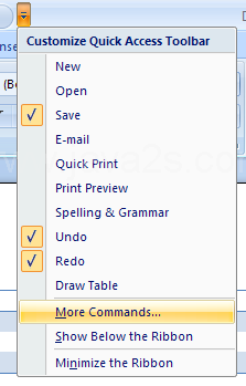 Then click More Commands.