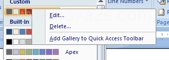 Then right-click the theme color