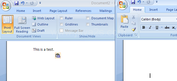 Drag and drop the selection to another window