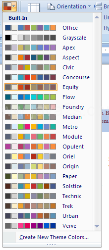 Then click the Theme Colors button