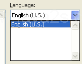 Then click the Language list arrow, and then select a language.
