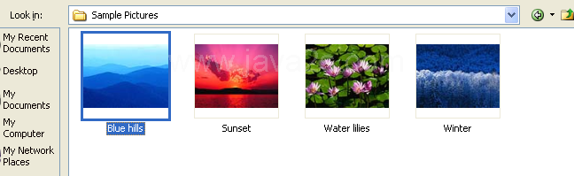 Then select the drive and folder that contain the file you want to insert.