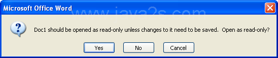 Click Read Only if you do not wish to modify the document, or type the password in the Password dialog box.