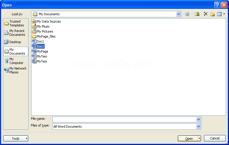 Then select a document with the password encryption.