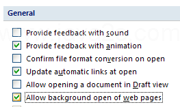 Then select the Allow background open of web pages