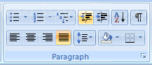 Decrease Indent: Click to decrease the indentation of the paragraph from the left page margin by one default tab stop(0.5 inches by default).