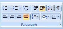 Increase Indent: Click to increase the indentation of the paragraph from the left page margin by one default tab stop (0.5 inches by default).