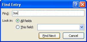 Click Find Next to proceed to the next matching record.