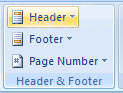 Then click the Header or Footer button