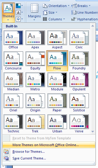 Then click More Themes on Microsoft Office Online