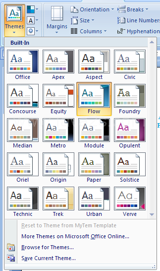 Then click the Themes button