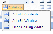 Then click the AutoFit button in the Cell Size group
