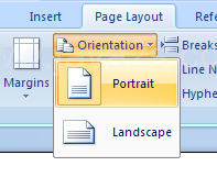 Then click Landscape or Portrait.