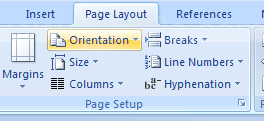 Then click the Orientation button