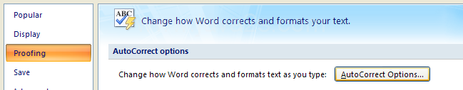 Then click AutoCorrect Options.