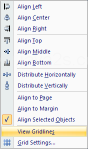 Then click View Gridlines.