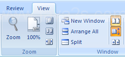 In the Window group, Click Synchronous Scrolling to synchronize the scrolling of two documents.