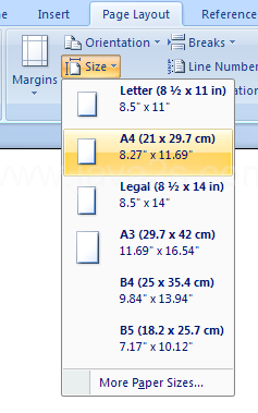 Then click the size you want.